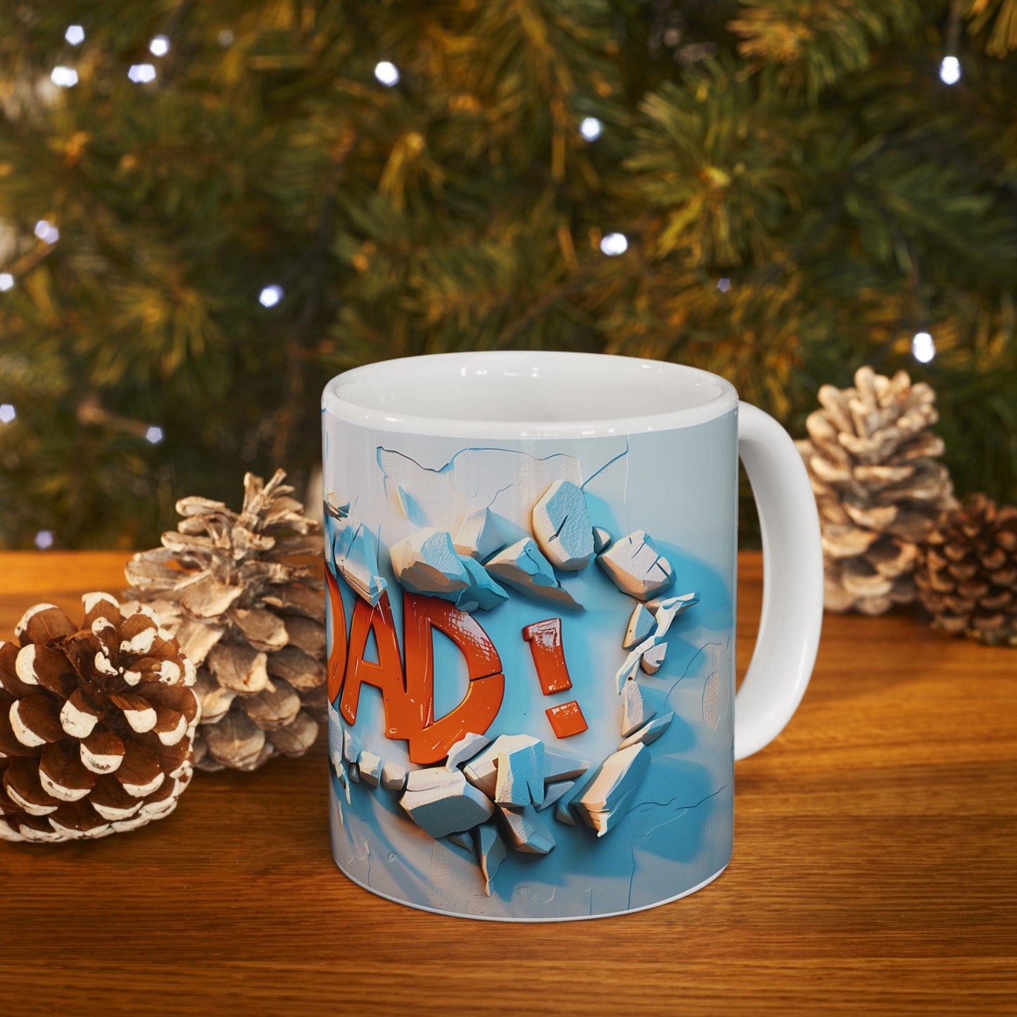 Rad Dad 3D Graffiti White Ceramic Mug