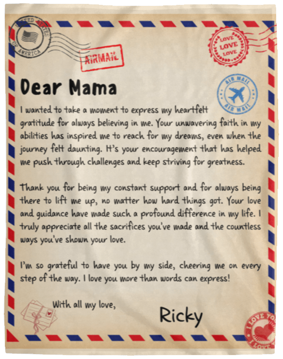 Dear Mama - Custom Blanket From Ricky