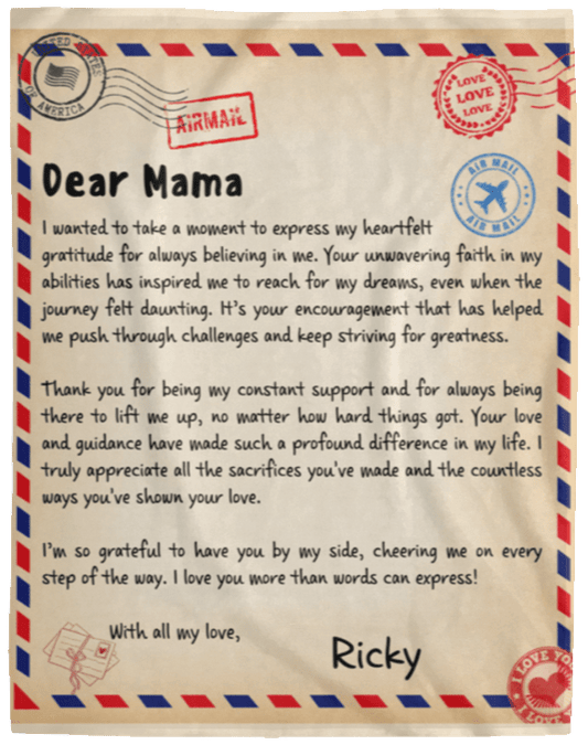 Dear Mama - Custom Blanket From Ricky