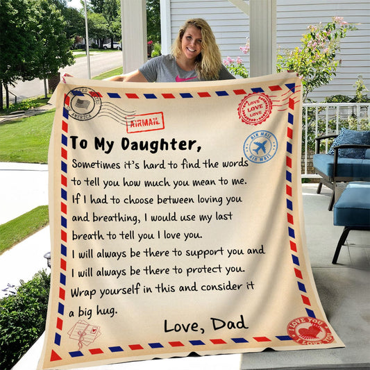 Daughter Post Card Blanket Gift From Dad
