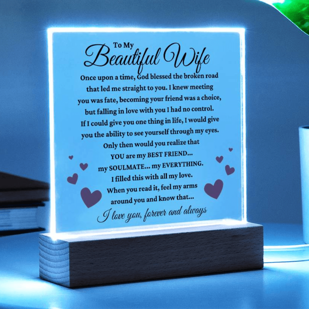To My Beautiful Wife "My Everything" Acrylic Plaque