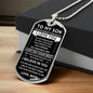 Son Gift "Never Forget" Dog Tag - Military Ball Chain From Mom