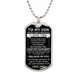 Son "Never Forget" Dog Tag Military Ball Chain Gift From Dad