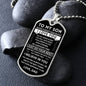 Son "Never Forget" Dog Tag Military Ball Chain Gift From Dad