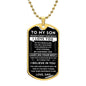 Son "Never Forget" Dog Tag Military Ball Chain Gift From Dad