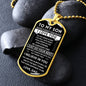 Son "Never Forget" Dog Tag Military Ball Chain Gift From Dad