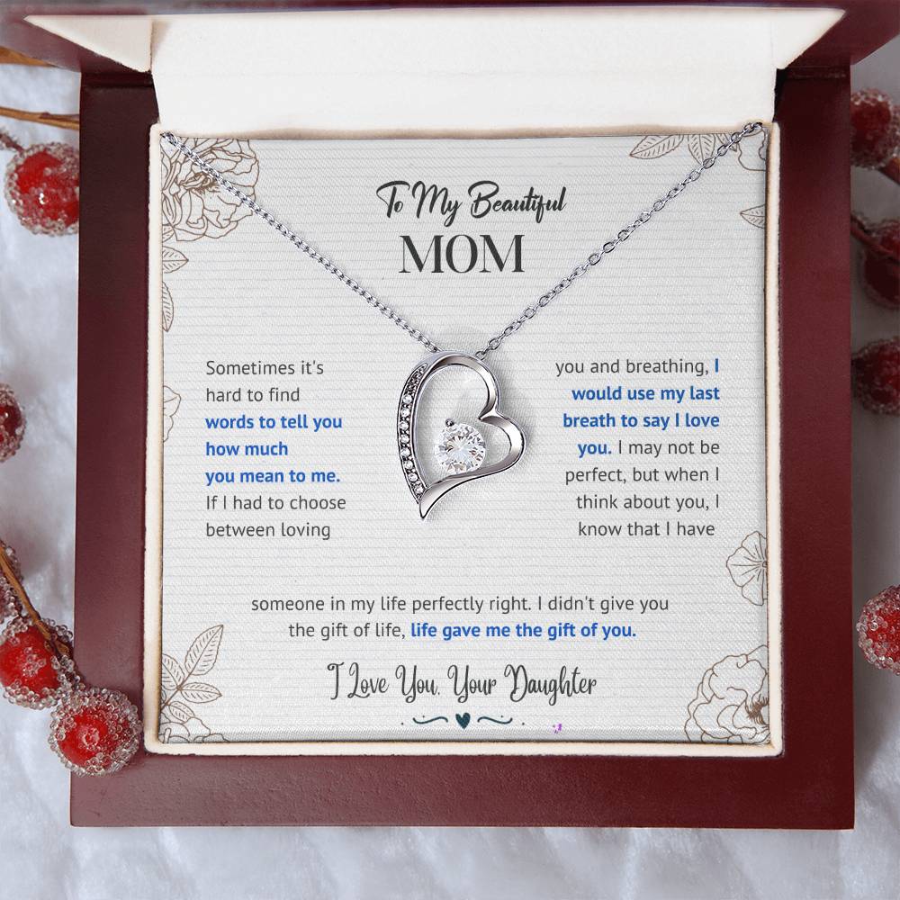 Mom "The Gift Of You" Forever Love Necklace From Daughter