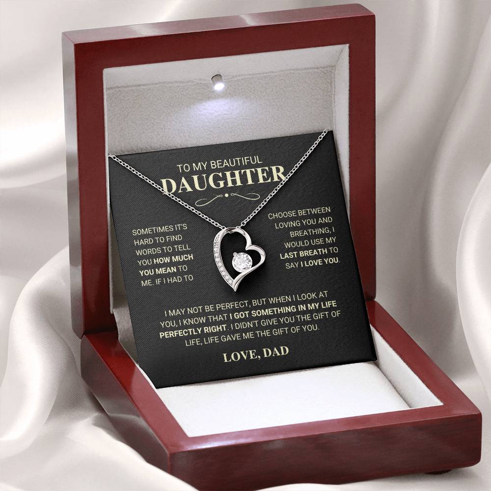 Daughter Gift "My Last Breath" Forever Love Necklace Gift