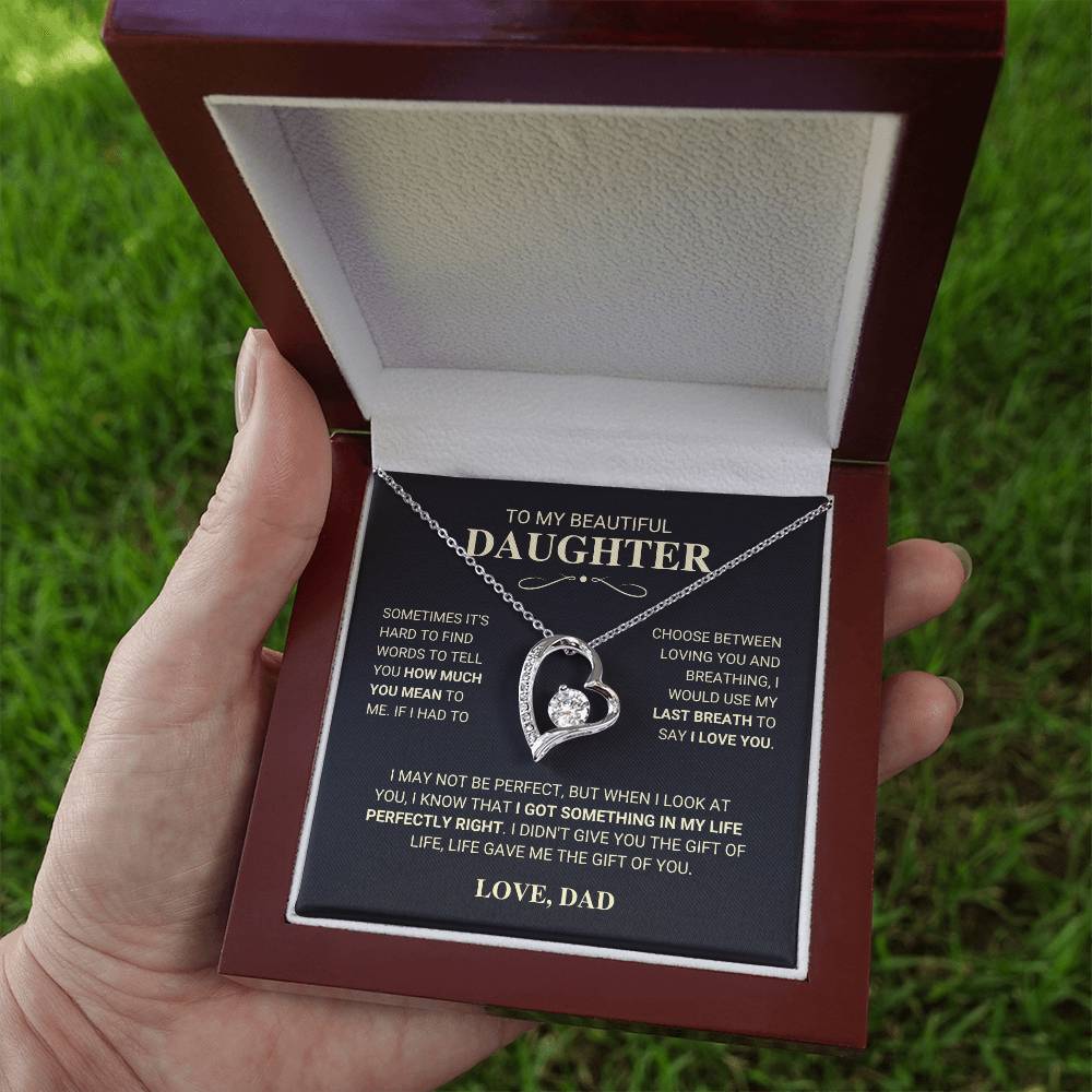 Daughter Gift "My Last Breath" Forever Love Necklace Gift