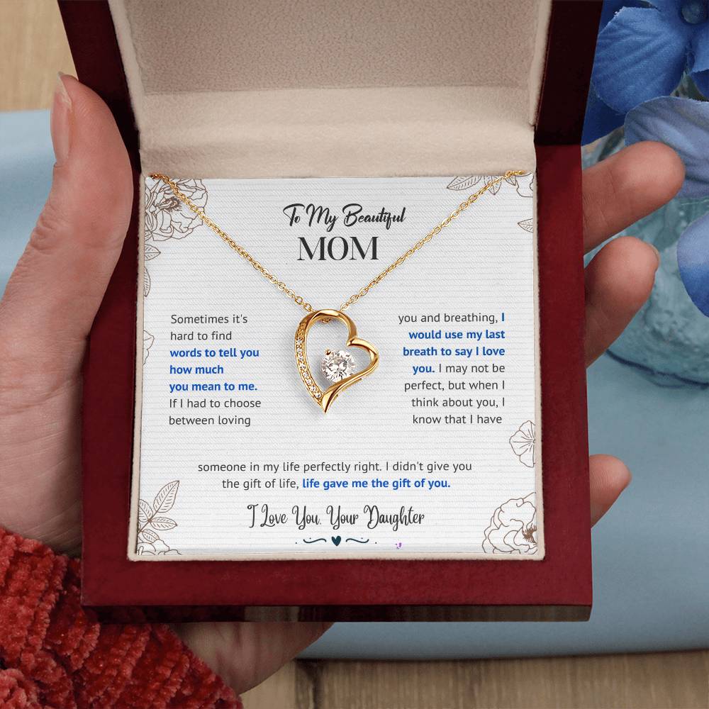 Mom "The Gift Of You" Forever Love Necklace From Daughter