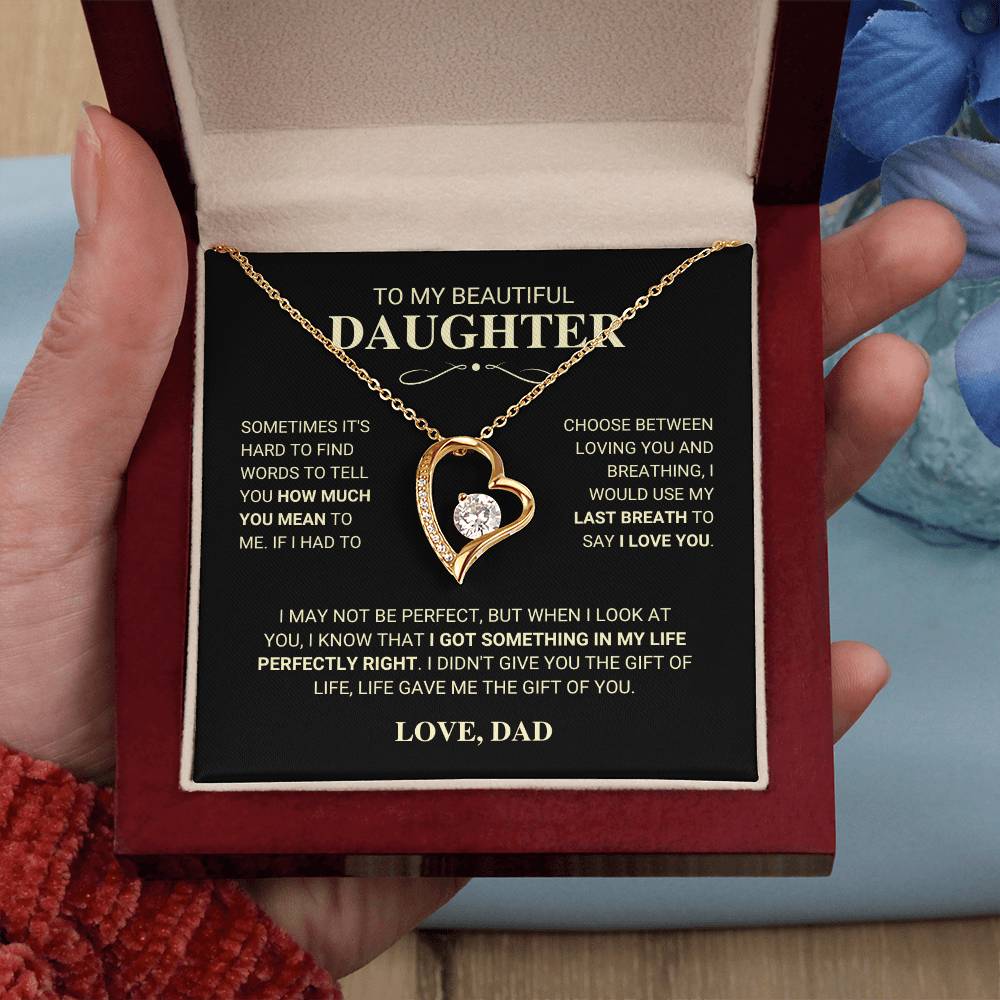 Daughter Gift "My Last Breath" Forever Love Necklace Gift