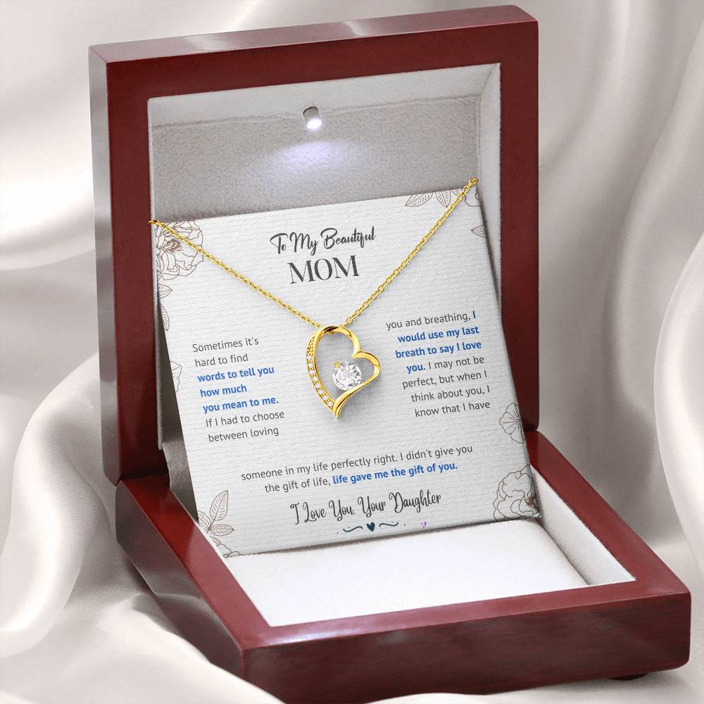 Mom "The Gift Of You" Forever Love Necklace From Daughter