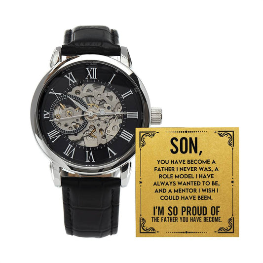 Son Gift "The Father You Have Become" Openwork Watch Gift