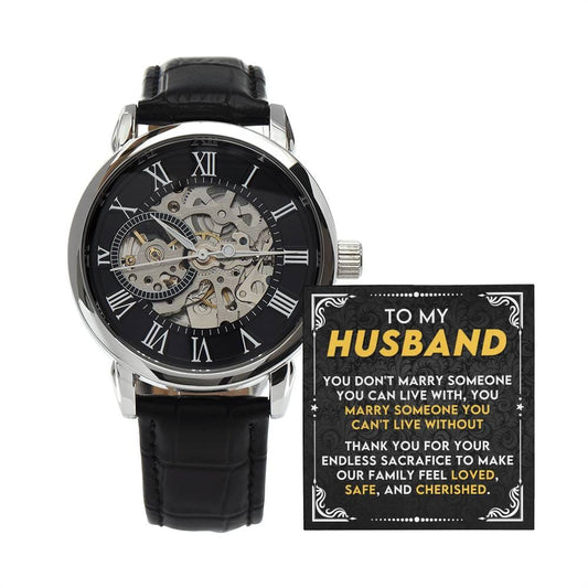 My Husband "Can't Live Without You" Openwork Watch Gift