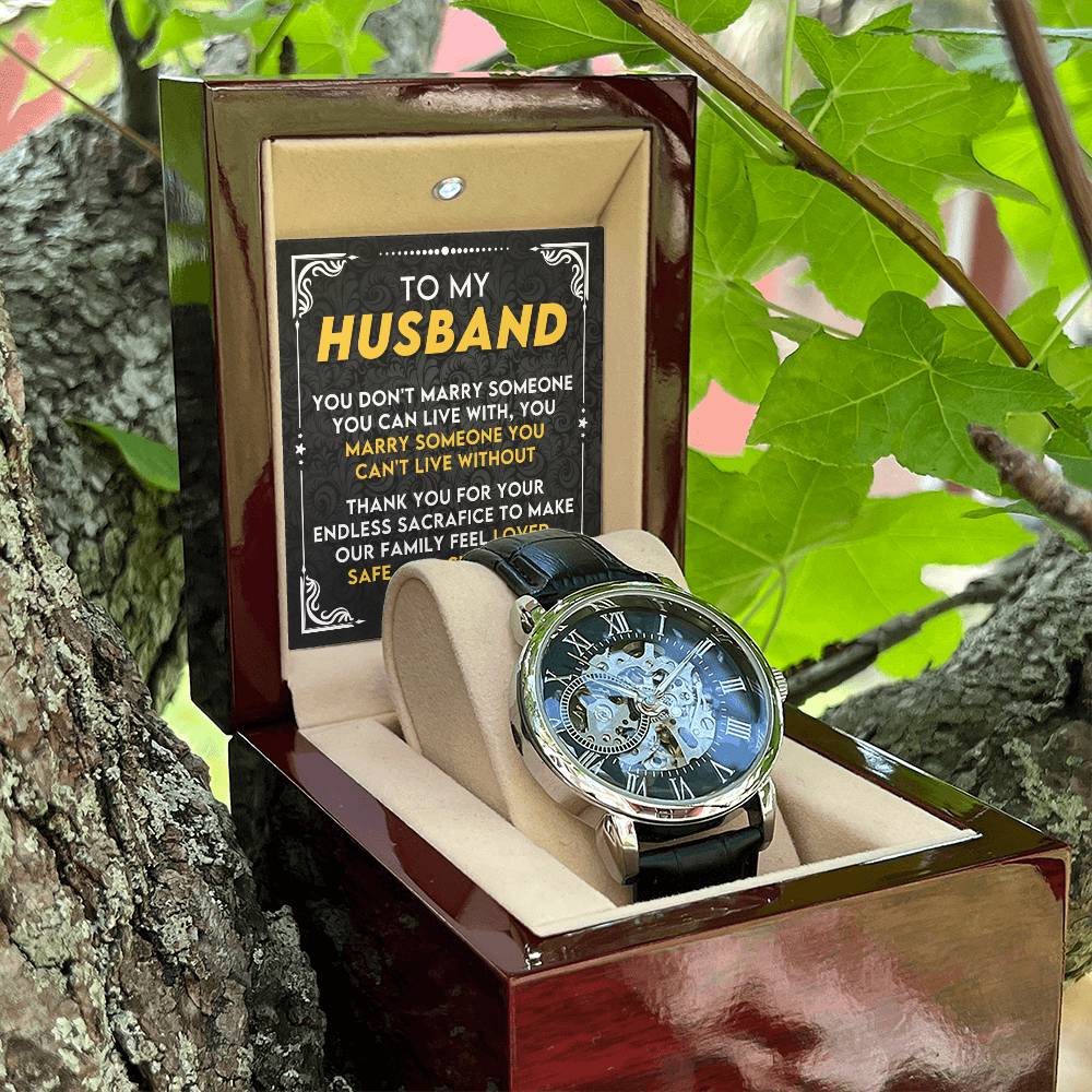 My Husband "Can't Live Without You" Openwork Watch Gift