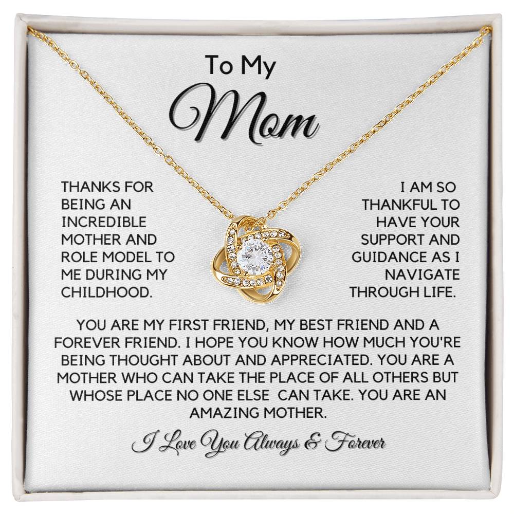 Mom "Forever Friend" Love Knot Necklace