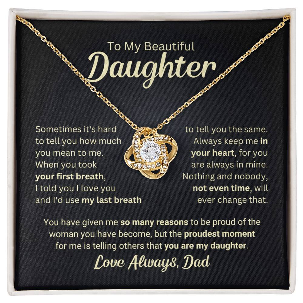 Gift for Daughter From Dad "My Last Breath" Necklace