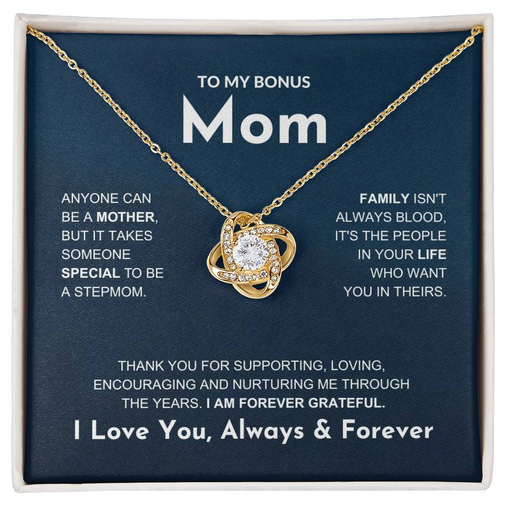 Bonus Mom "Forever Grateful" Knot Necklace