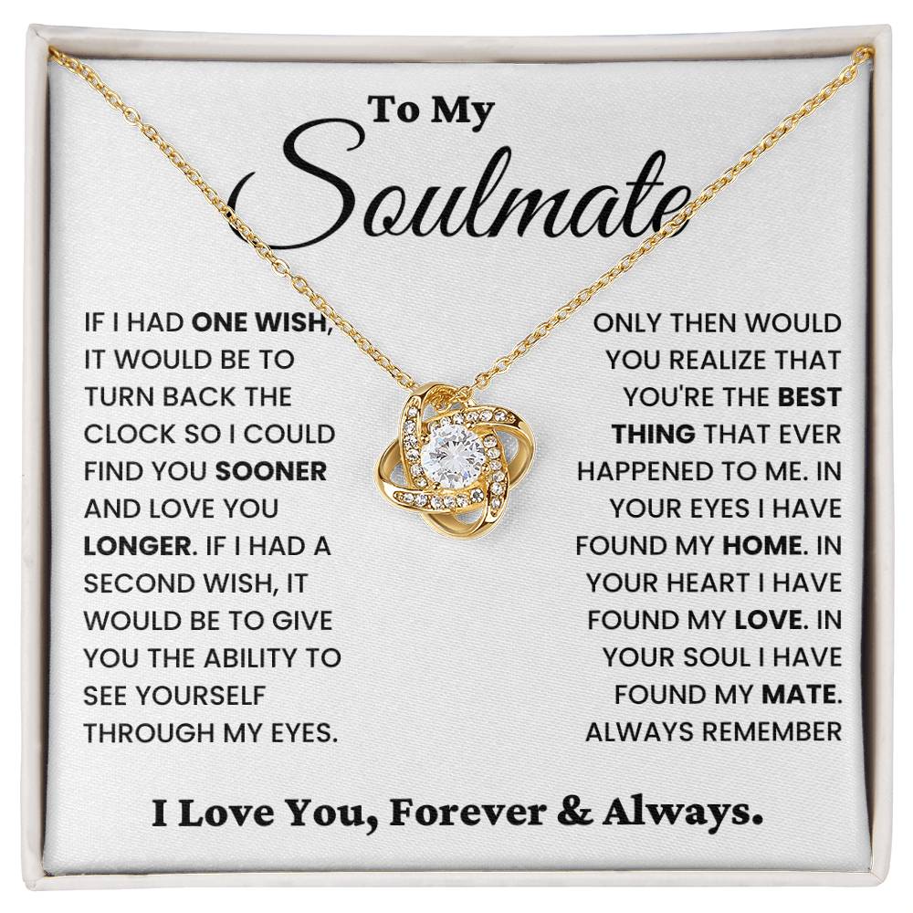 Soulmate Gift "Always Remember" Love Knot Necklace