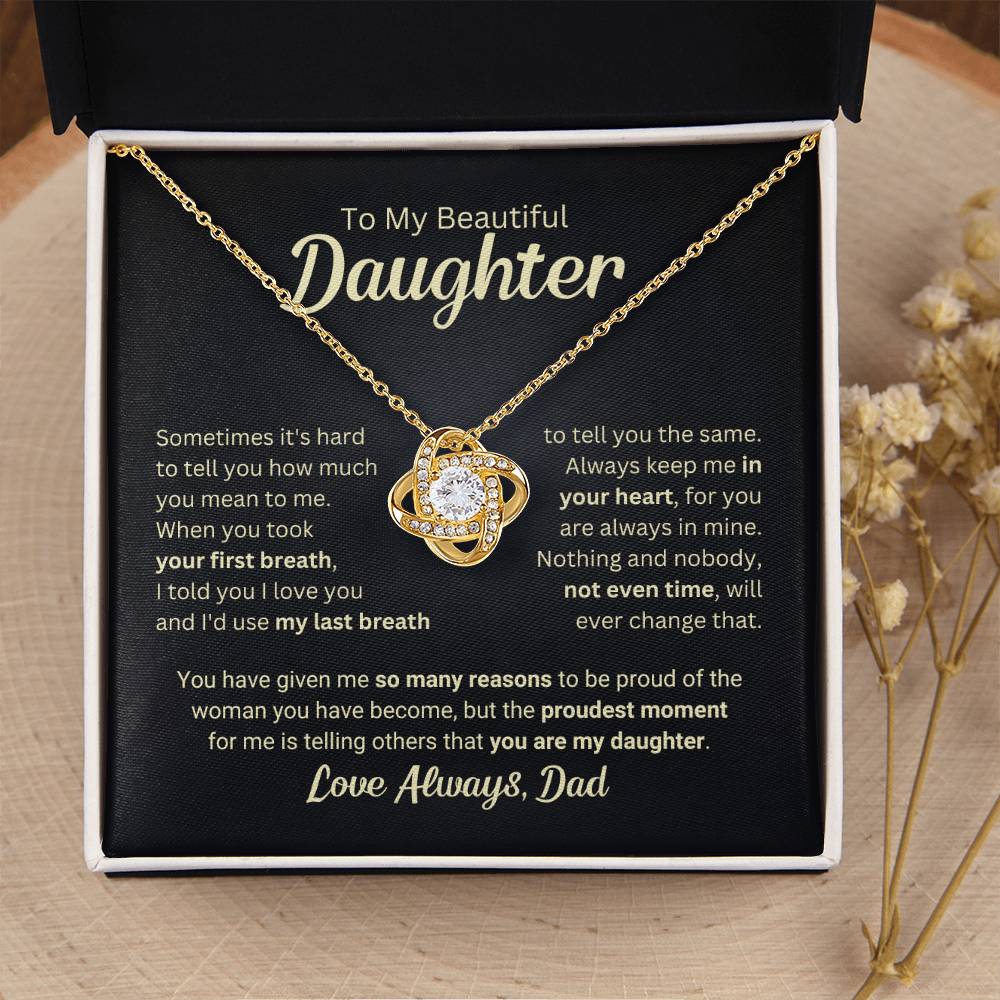 Gift for Daughter From Dad "My Last Breath" Necklace