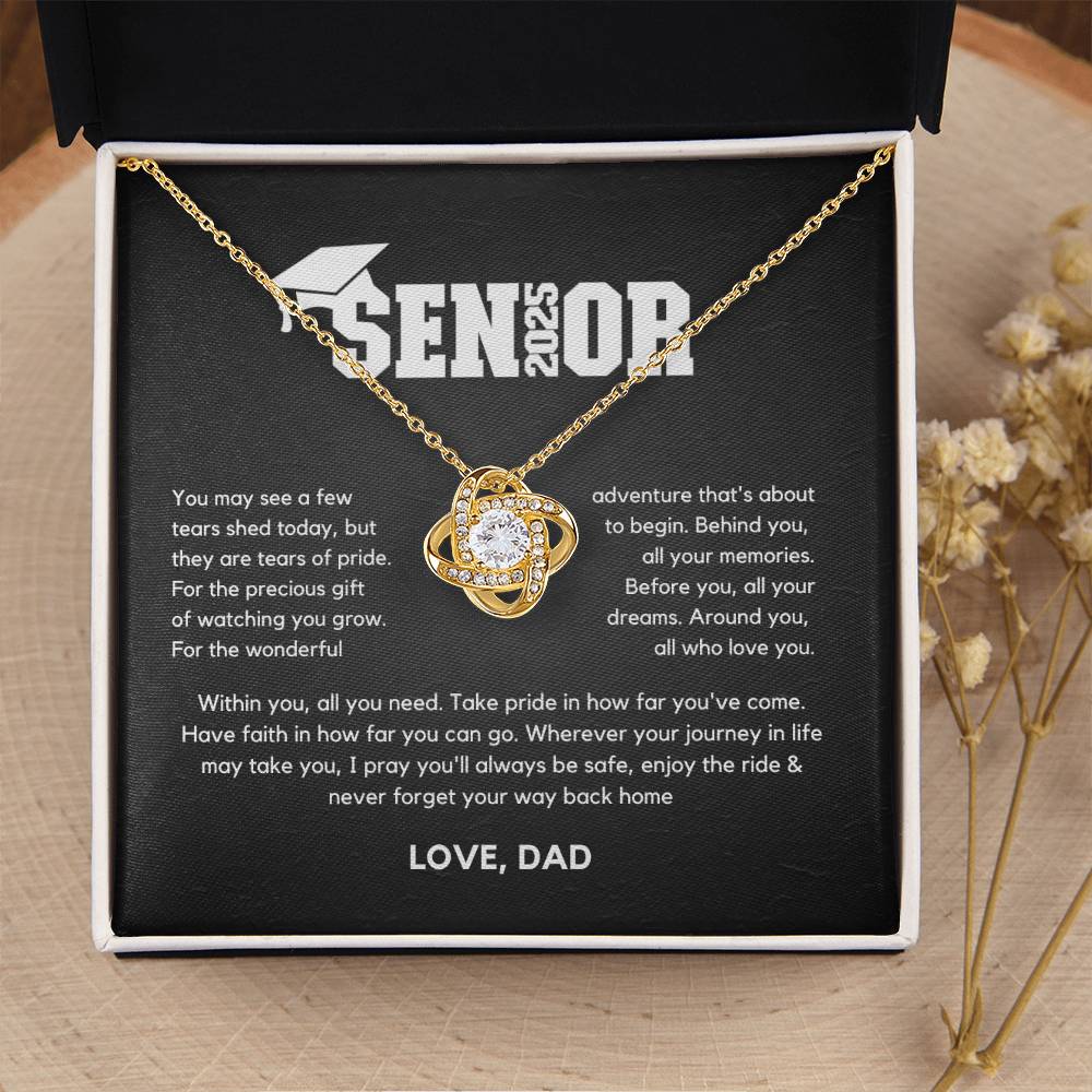 Senior Gift "Tears Of Pride" Love Knot Necklace From Dad