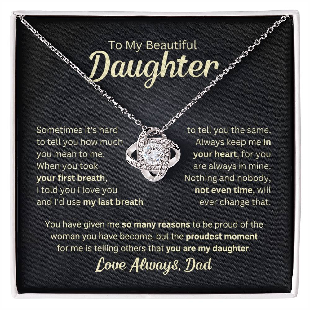 Gift for Daughter From Dad "My Last Breath" Necklace