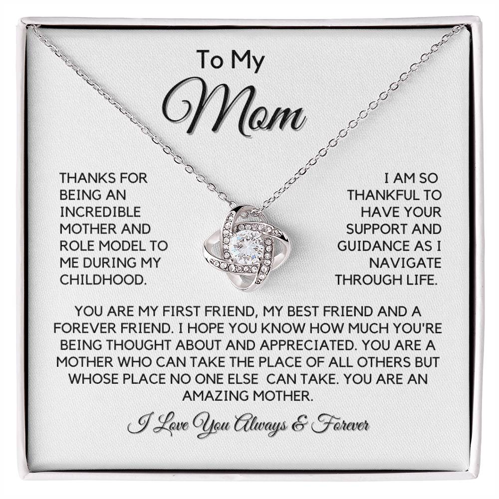 Mom "Forever Friend" Love Knot Necklace