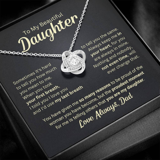 Gift for Daughter From Dad "My Last Breath" Necklace