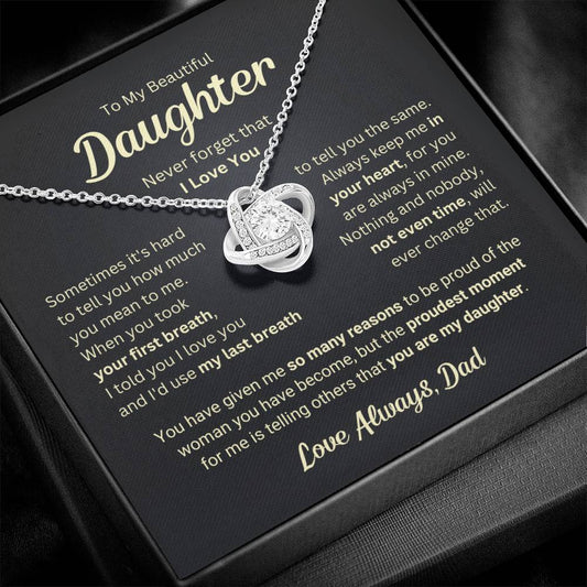 Gift for Daughter From Dad "Last Breath" Necklace