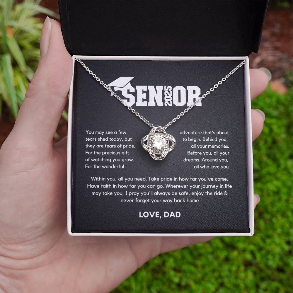 Senior Gift "Tears Of Pride" Love Knot Necklace From Dad