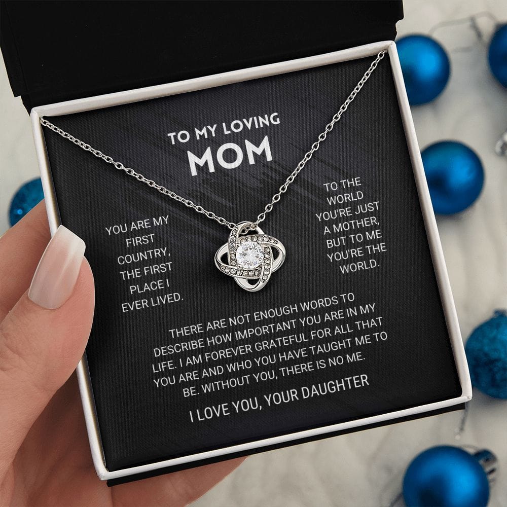 Mom - You're The World - Love Knot Necklace