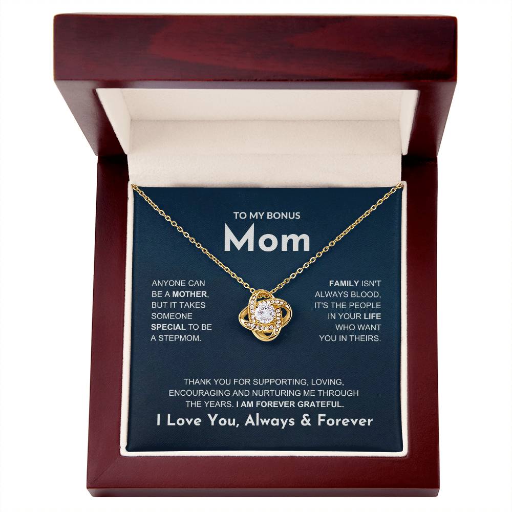Bonus Mom "Forever Grateful" Knot Necklace