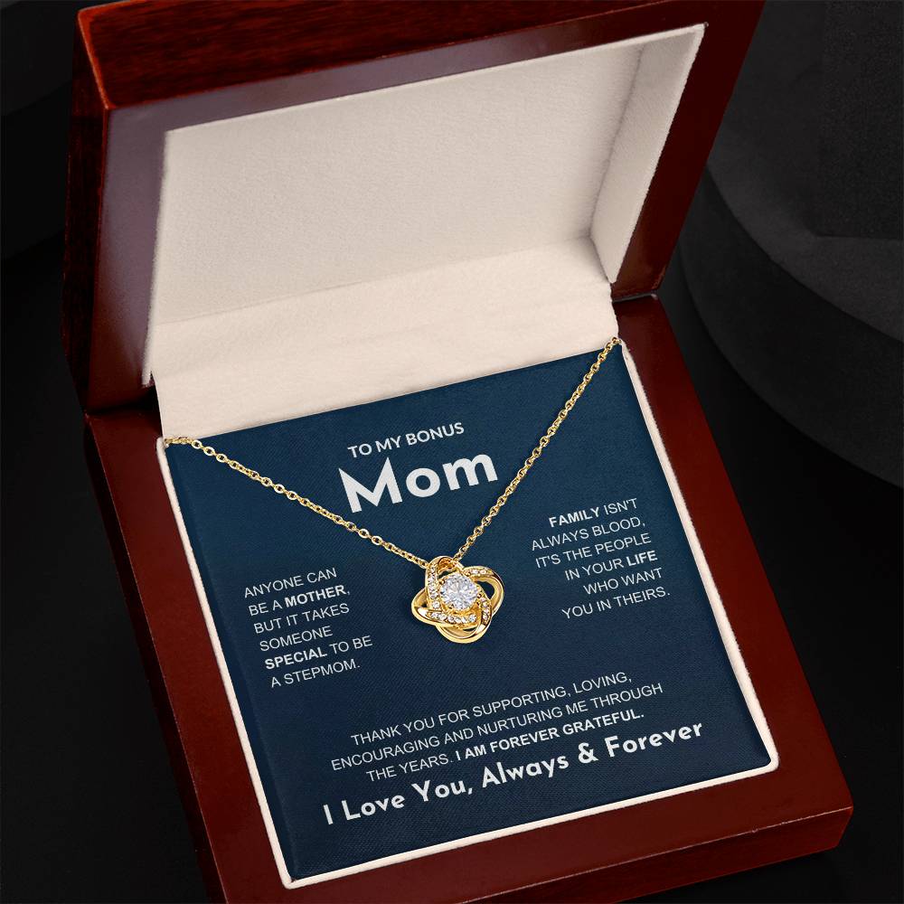 Bonus Mom "Forever Grateful" Knot Necklace