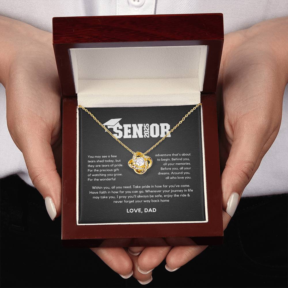 Senior Gift "Tears Of Pride" Love Knot Necklace From Dad