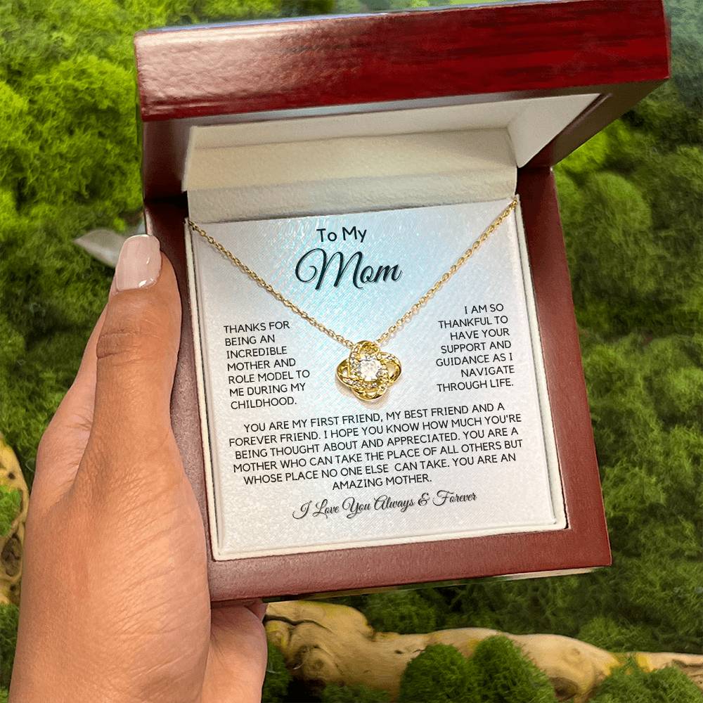 Mom "Forever Friend" Love Knot Necklace