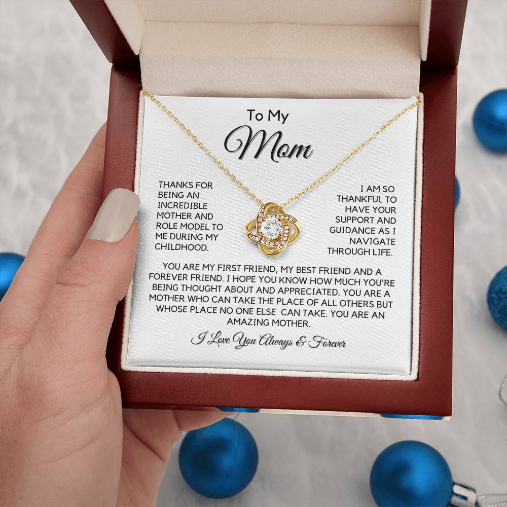 Mom "Forever Friend" Love Knot Necklace