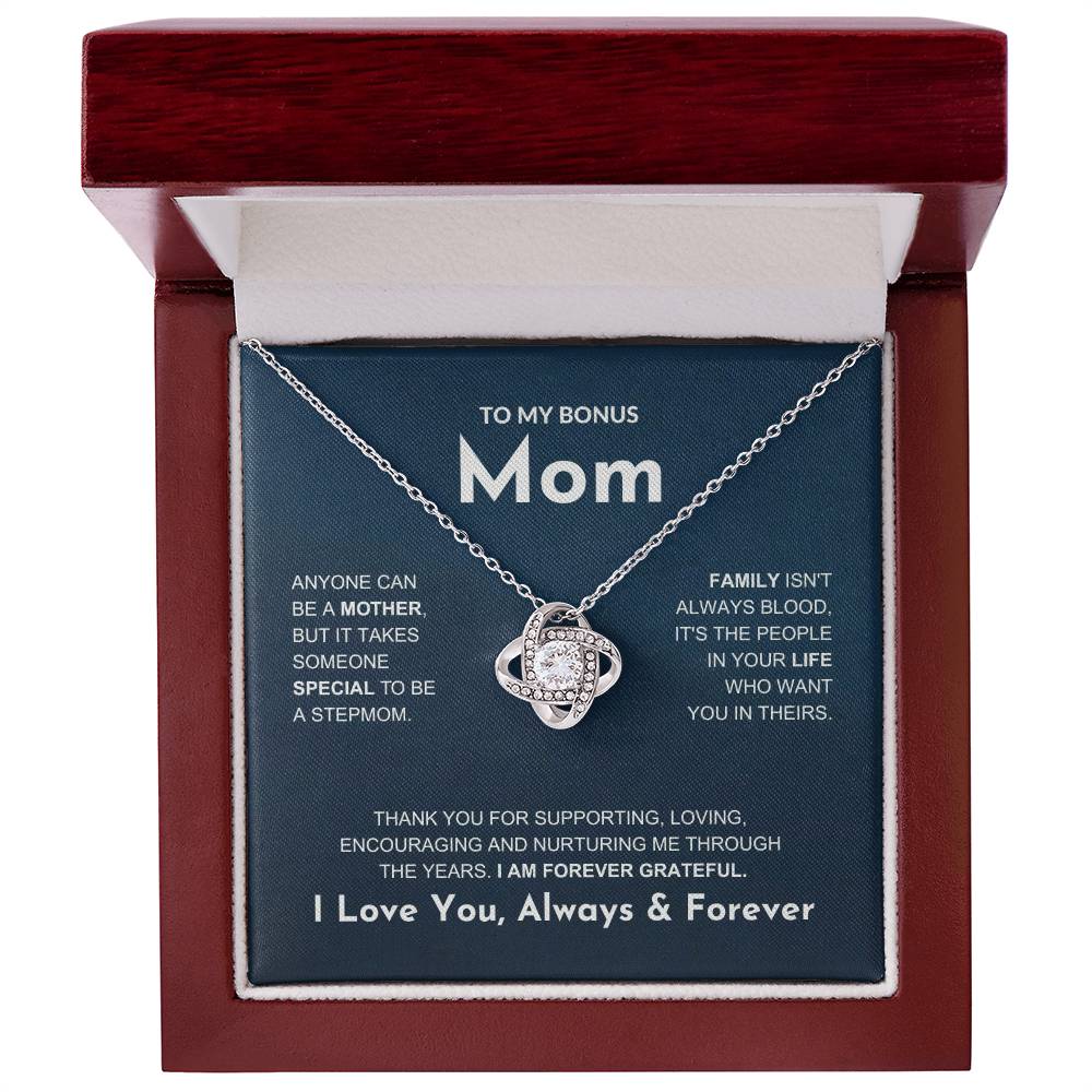 Bonus Mom "Forever Grateful" Knot Necklace