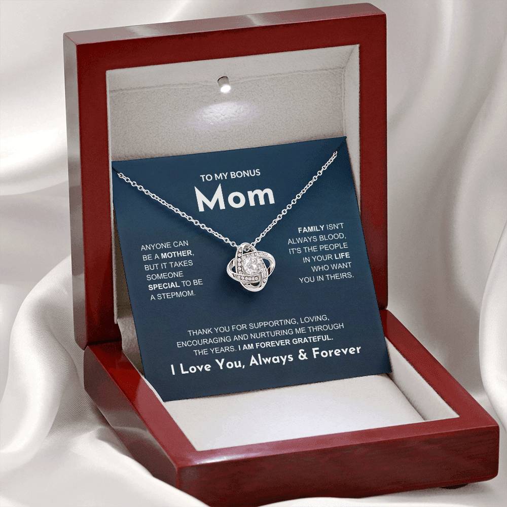 Bonus Mom "Forever Grateful" Knot Necklace