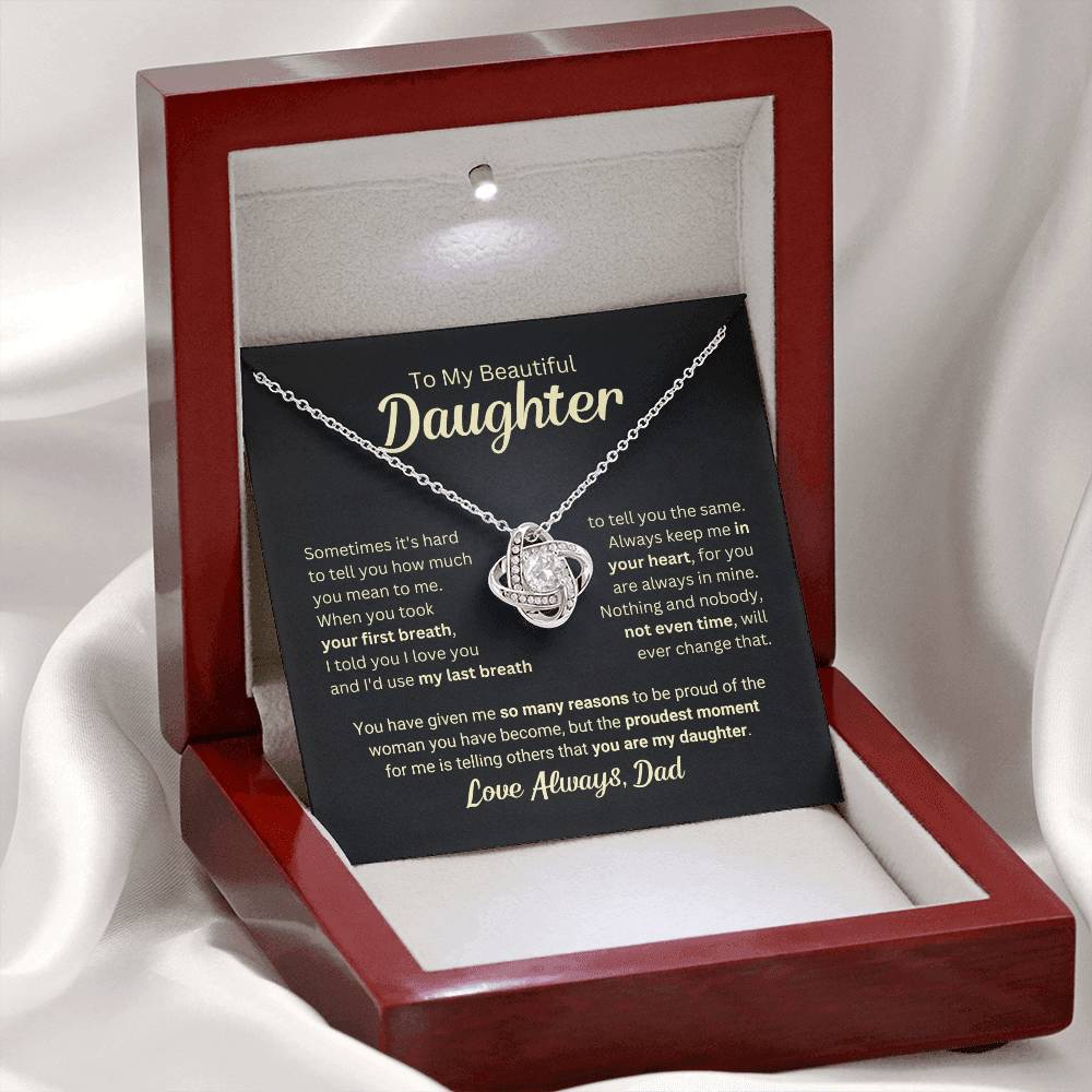 Gift for Daughter From Dad "My Last Breath" Necklace