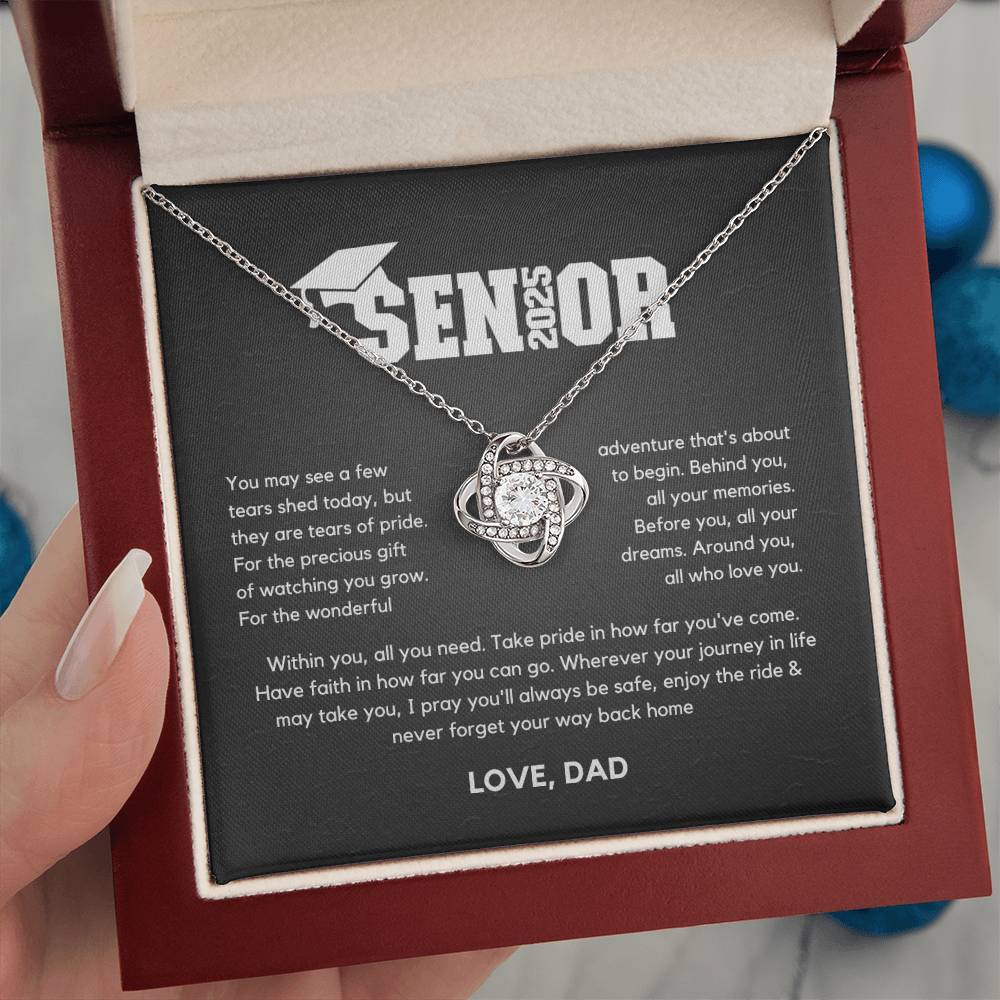 Senior Gift "Tears Of Pride" Love Knot Necklace From Dad