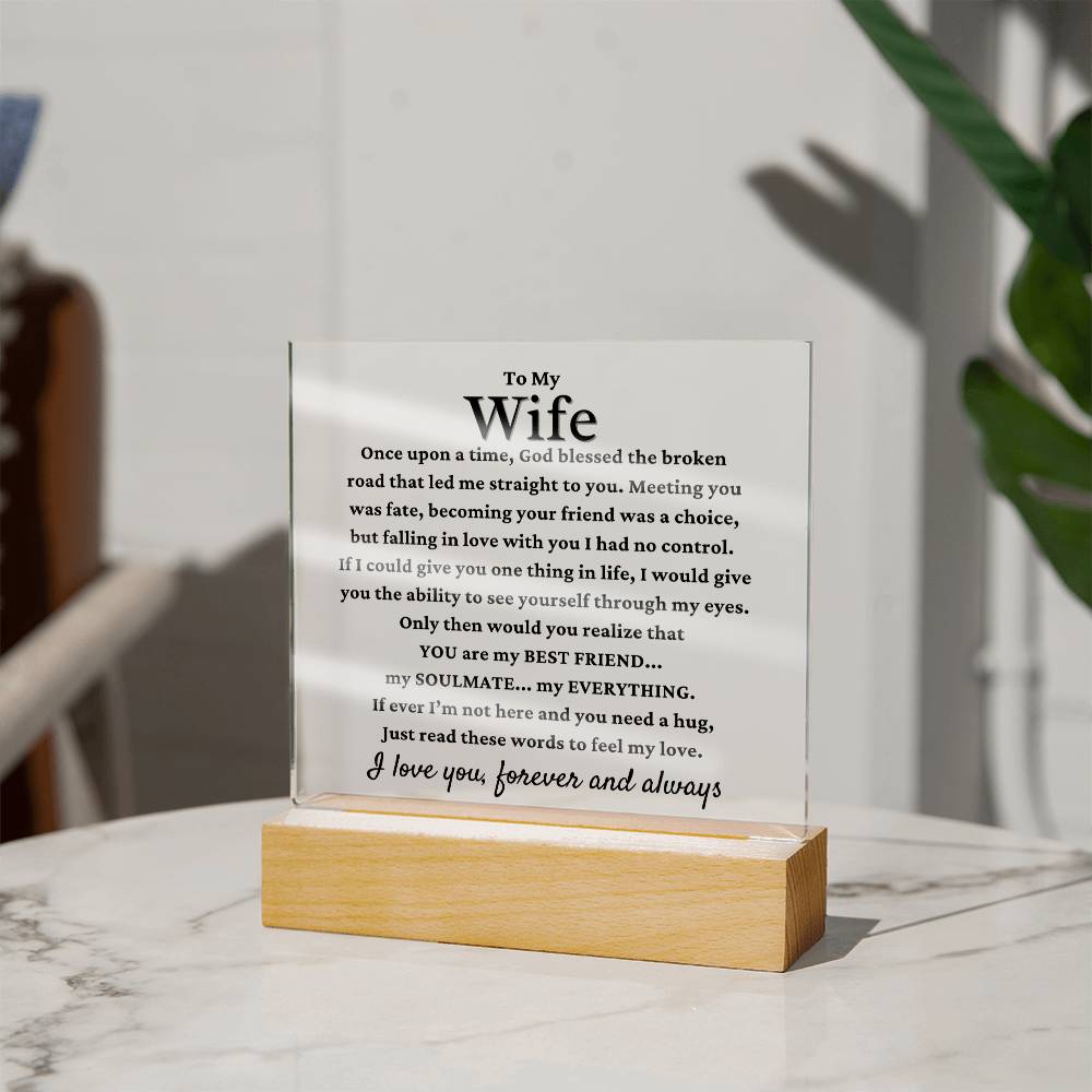 To My Wife "My Soulmate" Acrylic Plaque