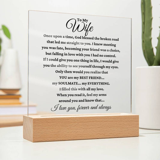 To My Wife "My Everything" Acrylic Plaque