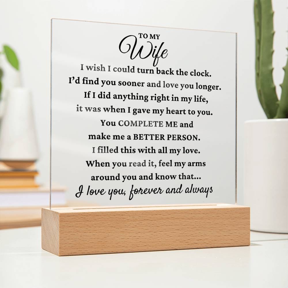 To My Wife "One wish" Acrylic Plaque