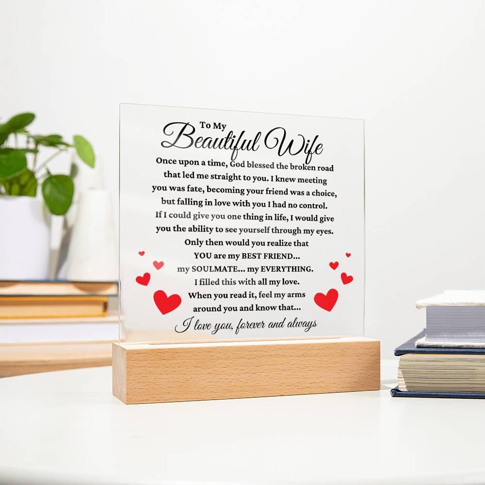 To My Beautiful Wife "My Everything" Acrylic Plaque
