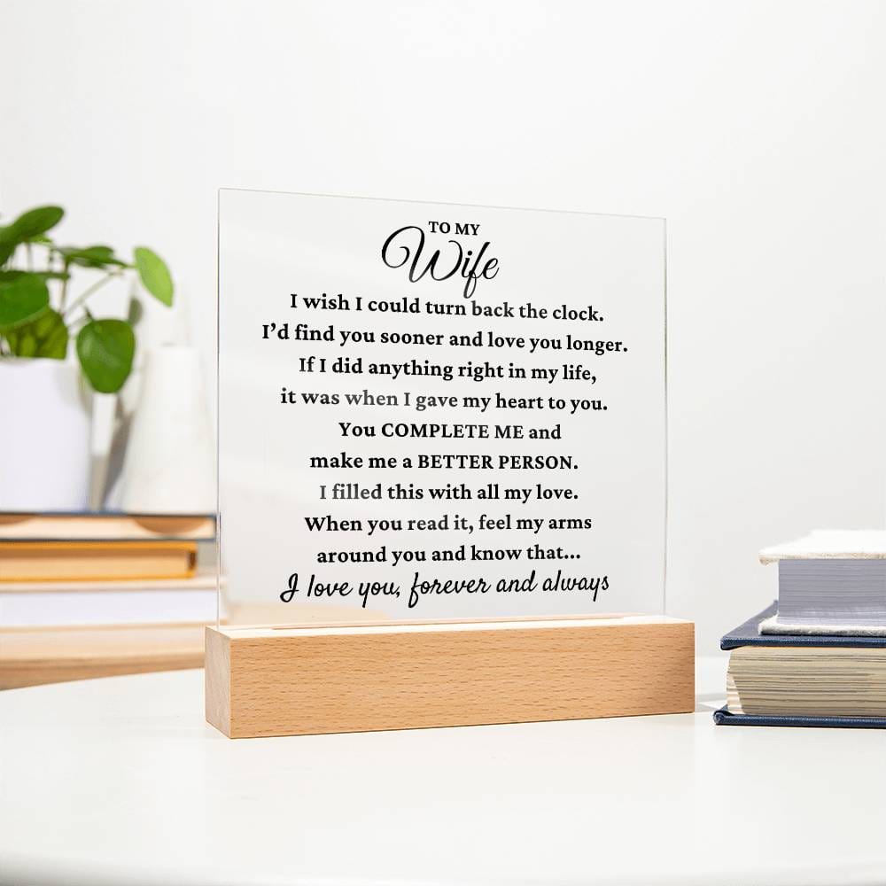 To My Wife "One wish" Acrylic Plaque