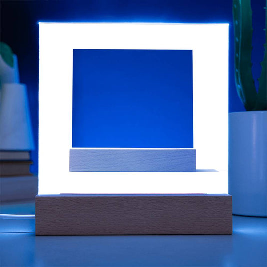 Acrylic Square - White Text