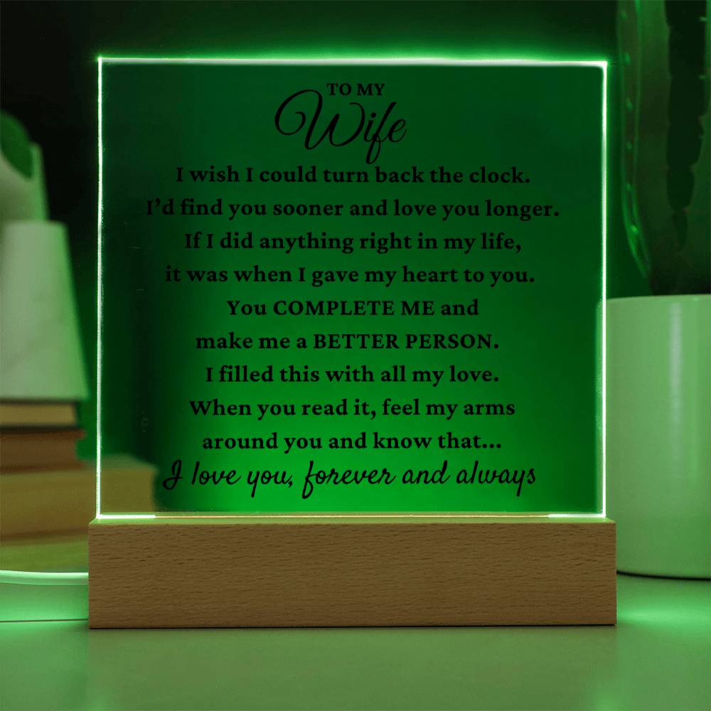 To My Wife "One wish" Acrylic Plaque