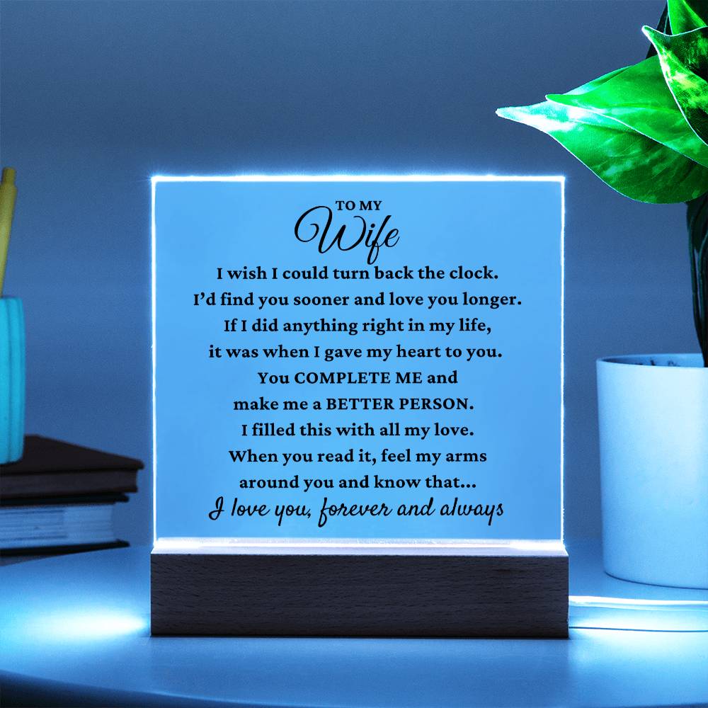 To My Wife "One wish" Acrylic Plaque