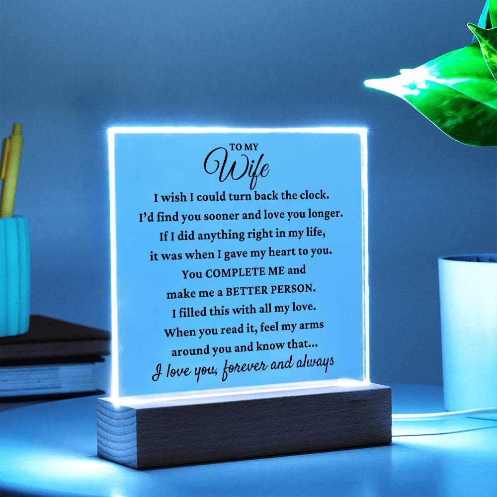 To My Wife "One wish" Acrylic Plaque