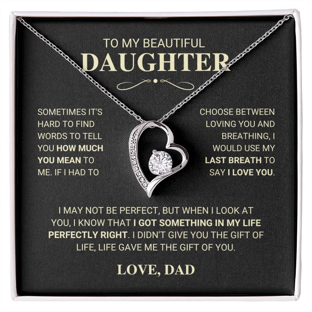 Daughter Gift "My Last Breath" Forever Love Necklace Gift